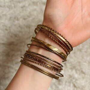 forever 21 gold bangle bracelets set of fourteen
